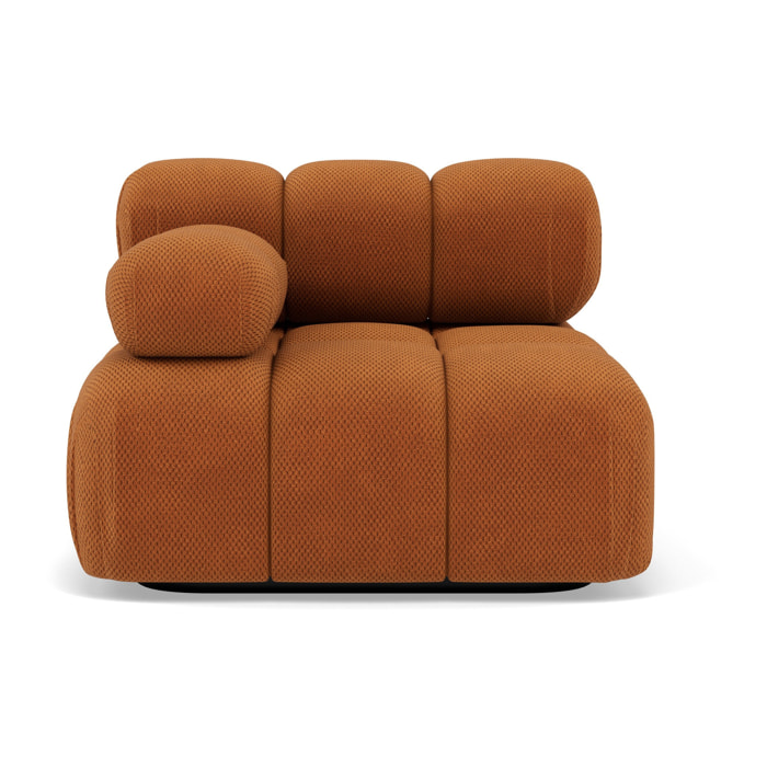 Ruby - module d'assise gauche en velours texturé - Terracotta