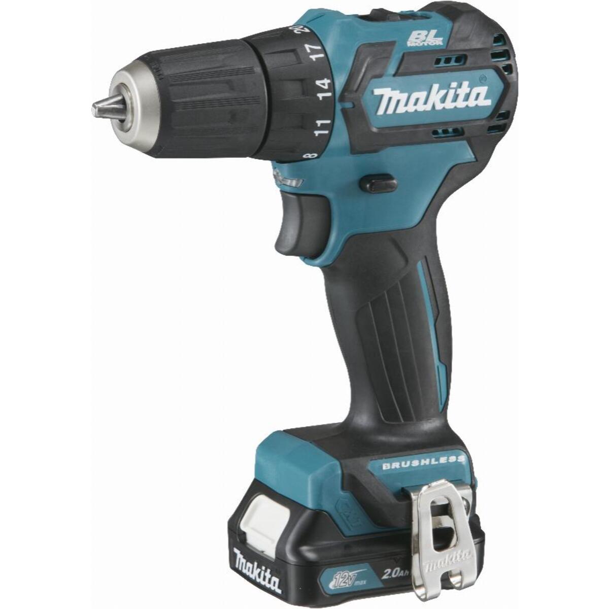 Perceuse visseuse 12 V CXT Li-Ion 2 Ah Ø 10 mm MAKITA - 2 batteries, chargeur, coffret - DF332DSAJ