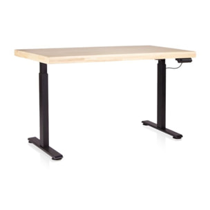 Mesa de estudio elevable Motion 120 Negro - Roble