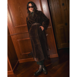 Abrigo largo de pelo de mujer