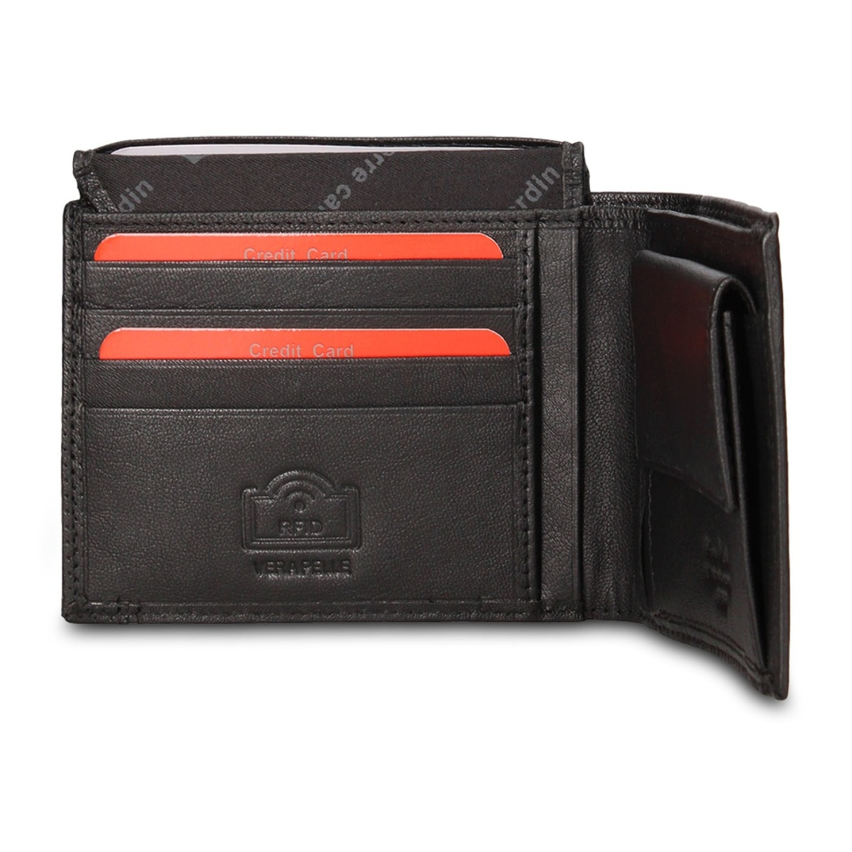 Portafoglio uomo in vera pelle - Modello Torino Pro - Casual - 12.5 x 9.0 x 2.0 cm