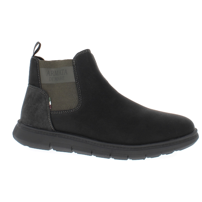 Armata di Mare Scarpe Uomo Stivaletti Chelsea Boots con Soletta Rimovibile in Memory Foam AMU W24L634 Black