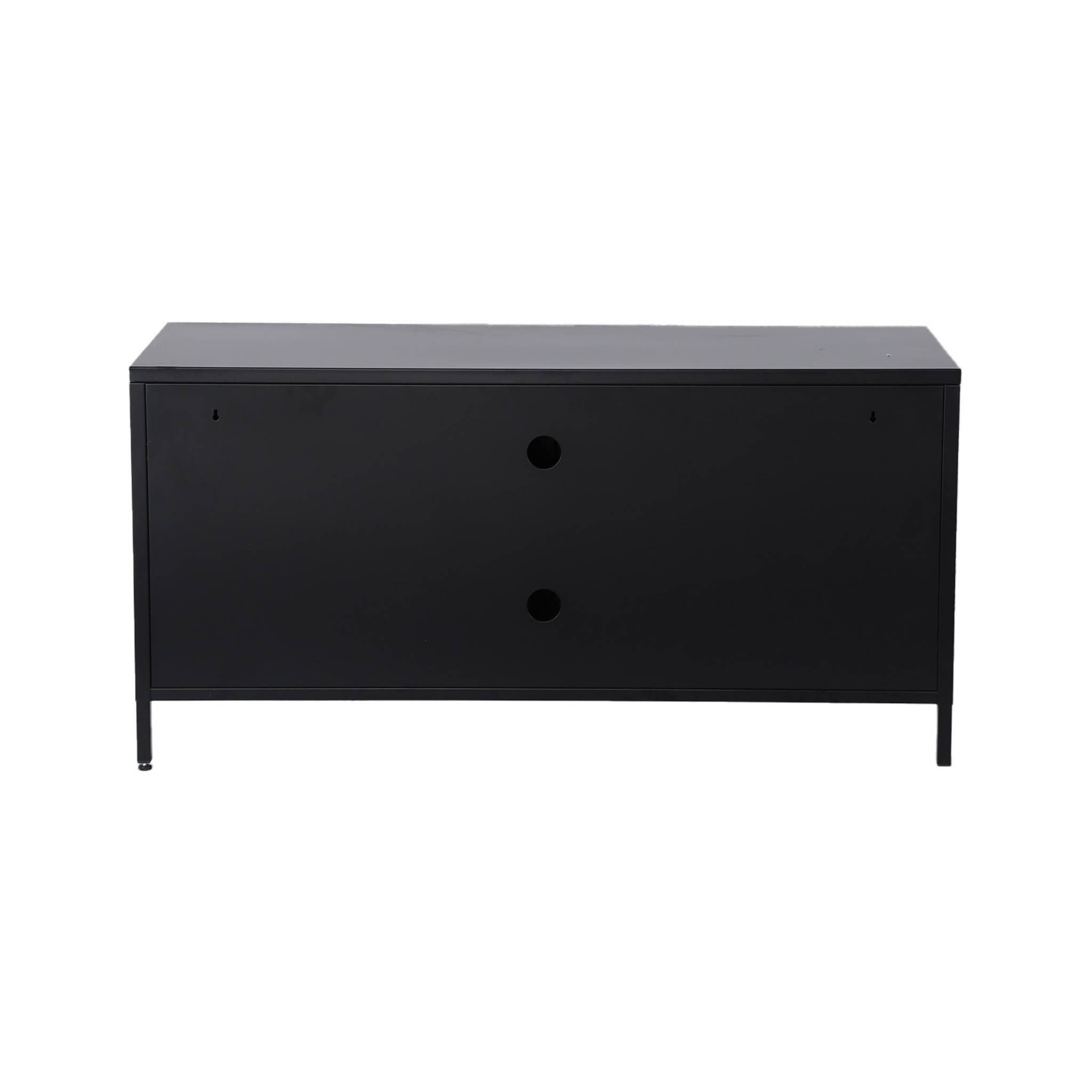 Meuble TV industriel métal noir 3 portes 120cm - Alabama