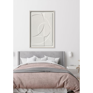 Cuadro Curves resina 3D texturizado geométrico blanco 93x63x4 cm