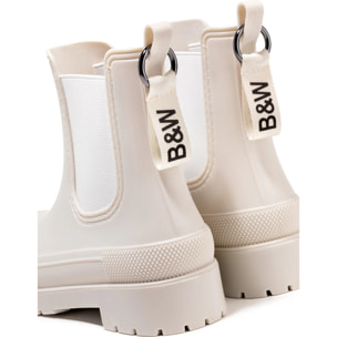 Botas de Agua Unisex Beige B&W