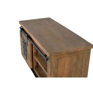 Mueble TV de Madera de Mango 90 Cm Estilo Industrial