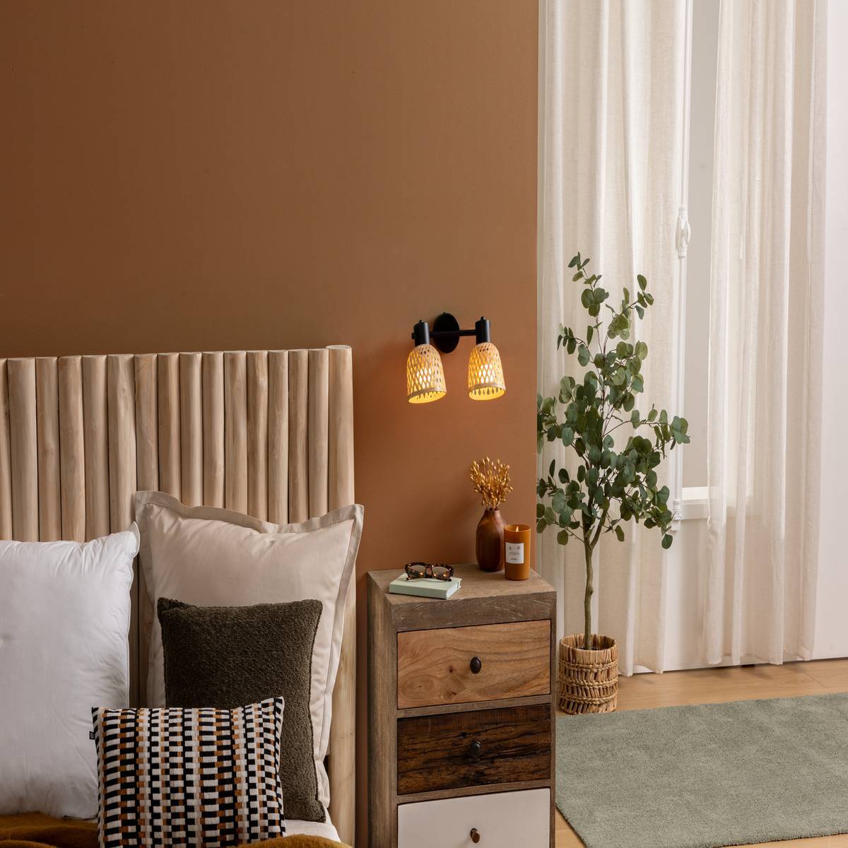 Applique murale/plafonnier Lio beige 28x17cm