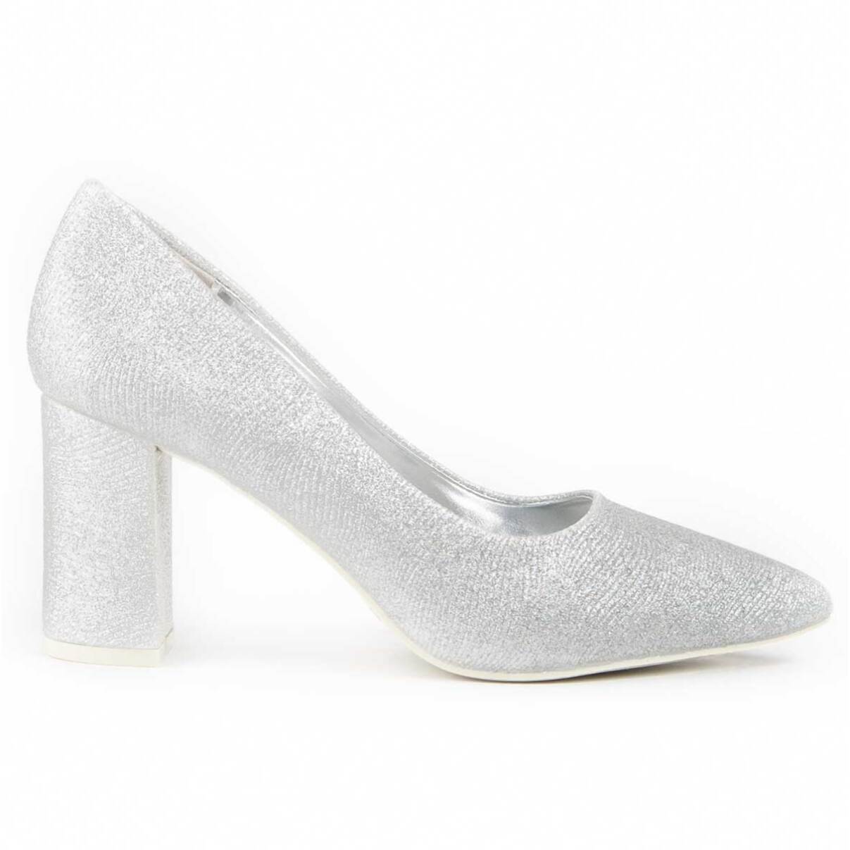 Zapato De Tacón - Plateado - Altura: 8 Cm