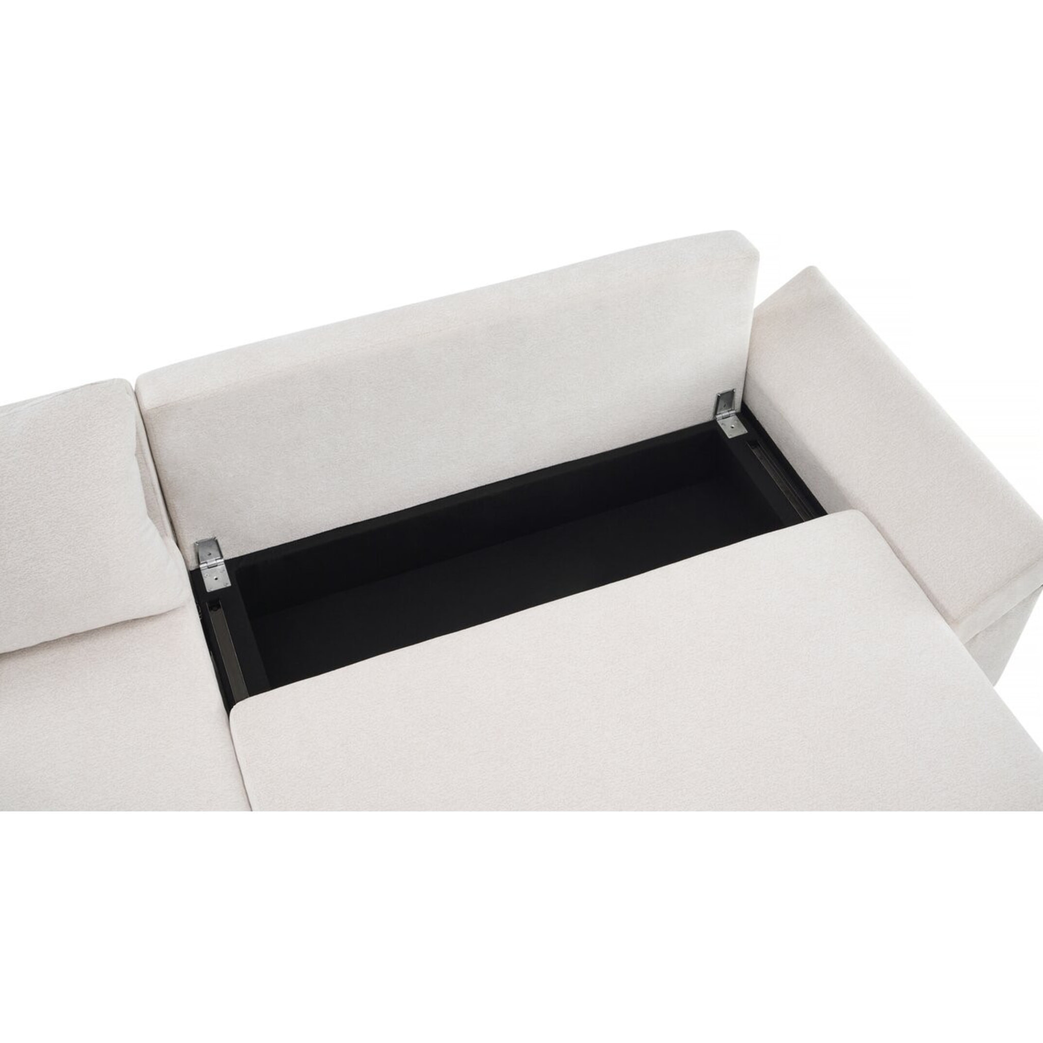 Canapé d'angle convertible et reversible en tissu texturé "Vaugirard II" - 3 places - Beige