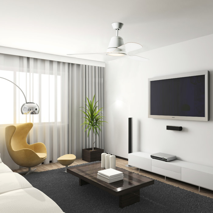 FORLIGHT Ventilador IP20 Tiga LED 18.9W 3000K Blanco brillante Transparente