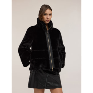 Motivi - Giubbotto effetto teddy con zip - Nero
