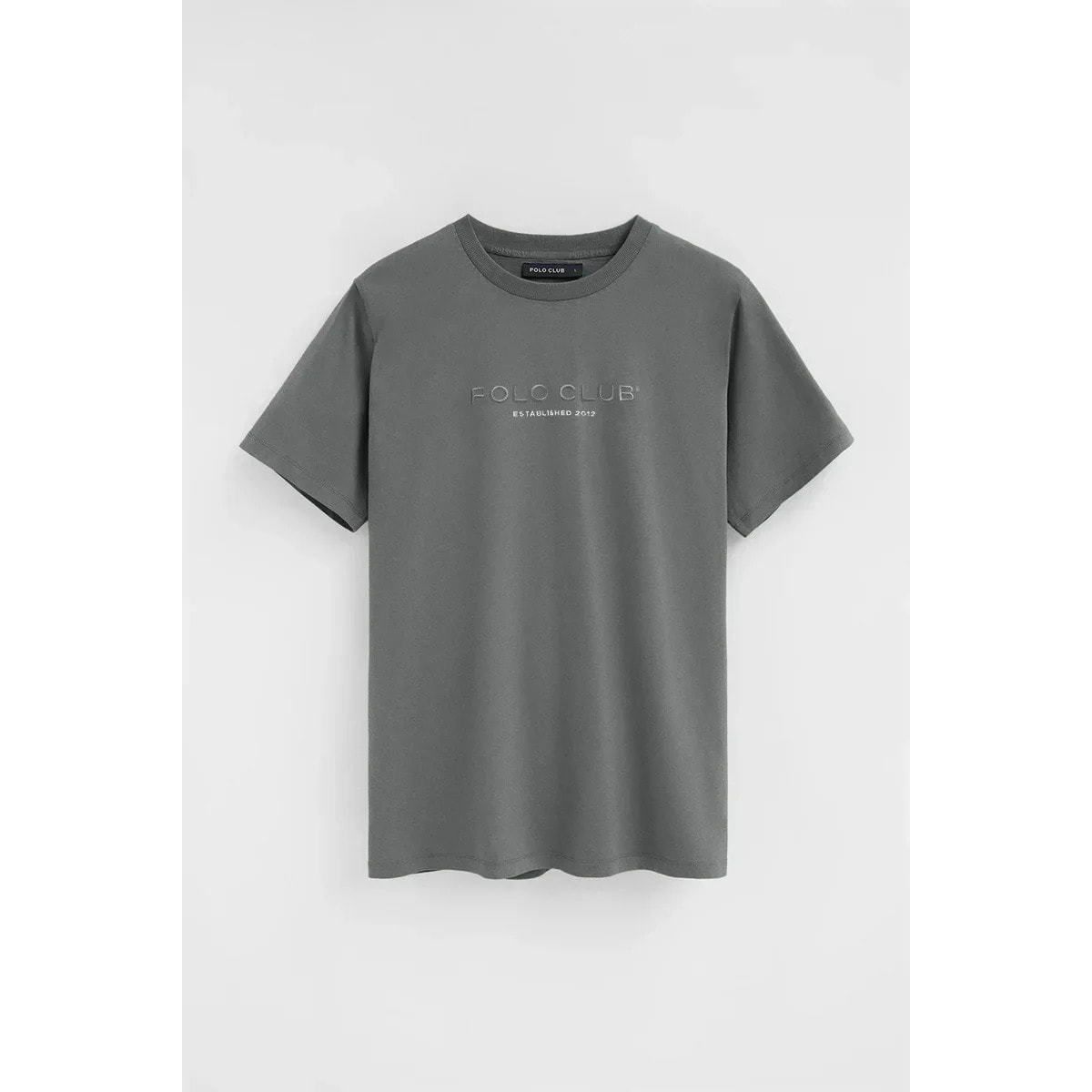 Maglietta asfalto a maniche corte con ricamo Established 2012 Polo Club