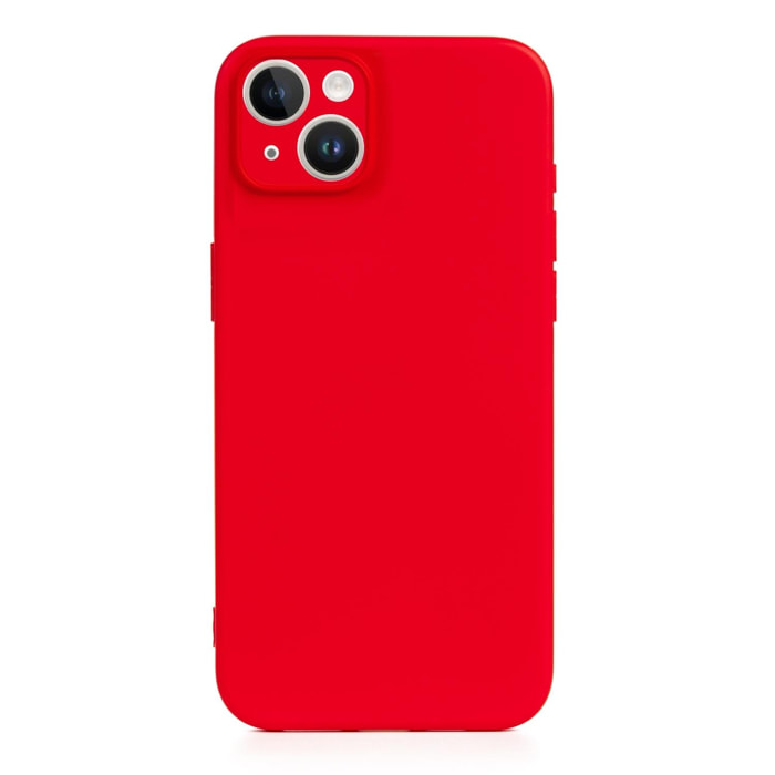 DAM Custodia Essential in silicone con protezione per fotocamera per iPhone 14 Plus. Interno in morbido velluto. 8,09x1,06x16,36 cm. colore rosso