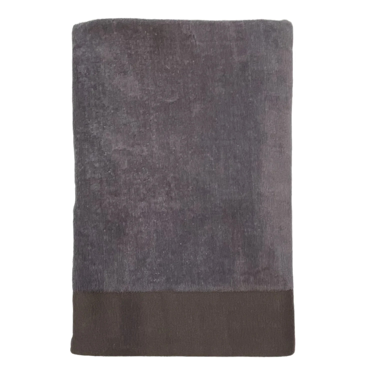Serviette de bain éponge velours unie - Shady Gris - 90x160cm - 370g/m²