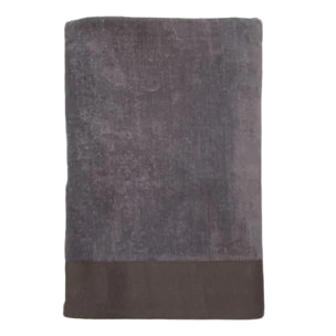 Serviette de bain éponge velours unie - Shady Gris - 90x160cm - 370g/m²