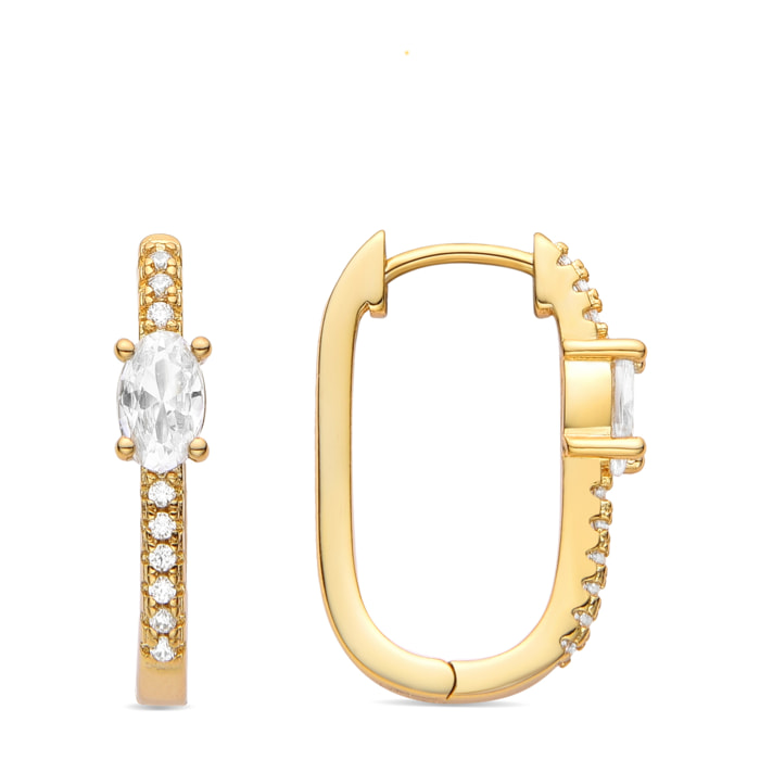 Pendientes de Circonita Brillante acabados en oro amarillo de 18K