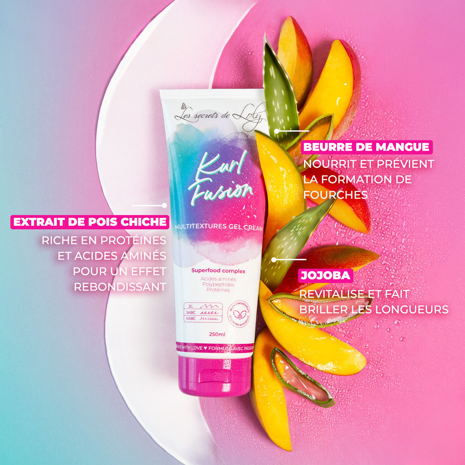 Kurl Fusion - Gel Crème Coiffant Nourrissant et Hydratant Multi-Textures 250ml