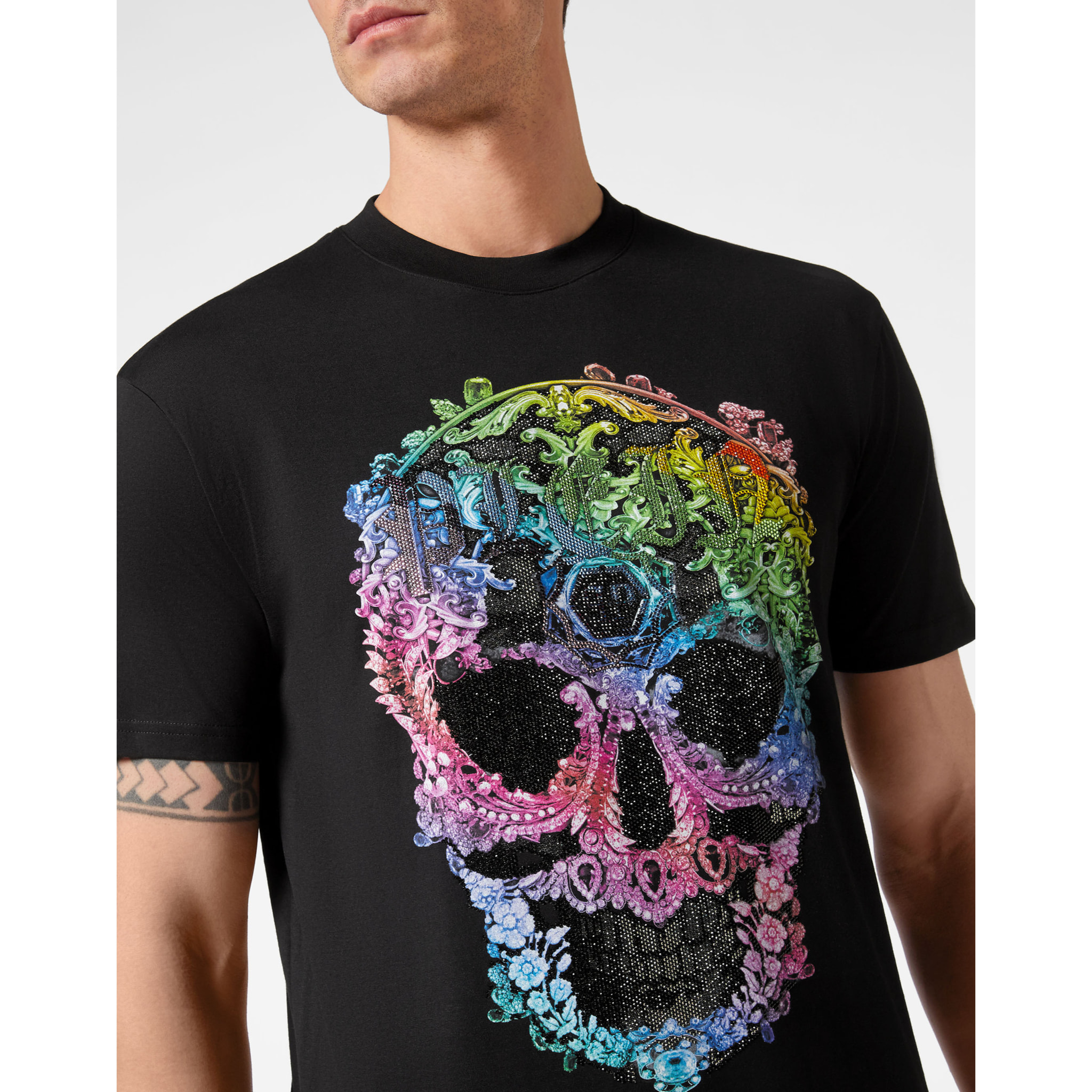 PHILIPP PLEIN T-Shirt Round Neck SKULL