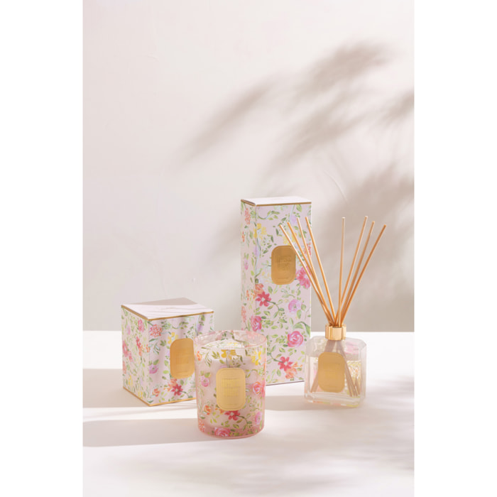 J-Line bougie parfumée - Happiness Blooms - Rain Reef - rose - large - 70H