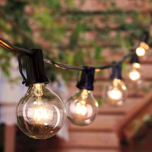 guirnalda con 20 luces led en blanco cálido y cable conductor