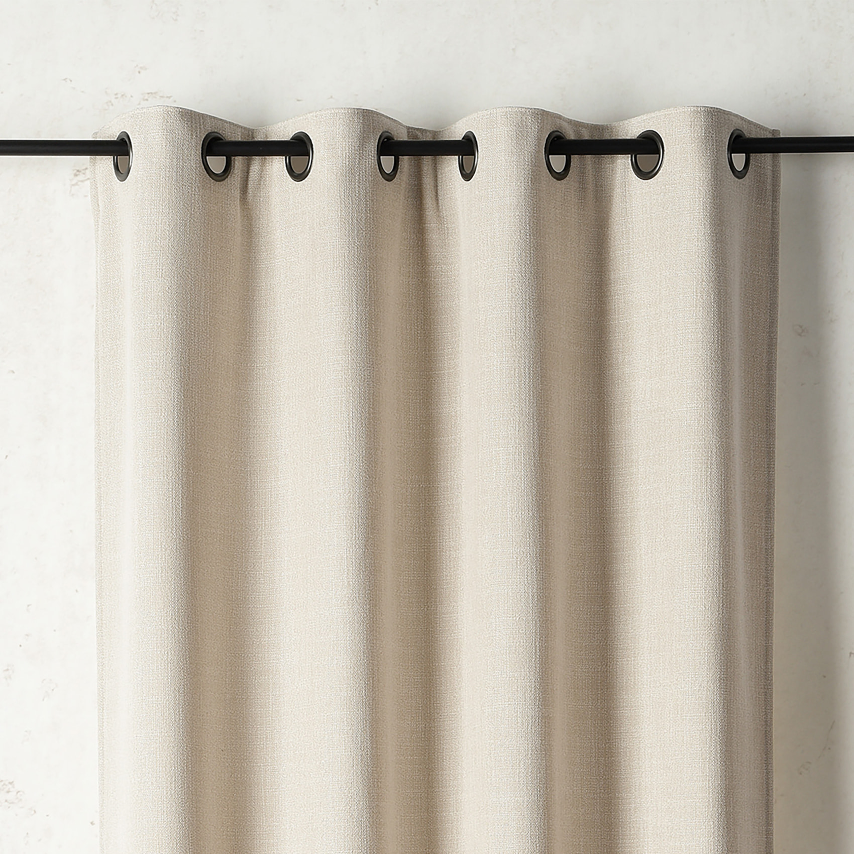 Rideau thermique et obscurcissant à envers polaire à oeillets - Ivoire