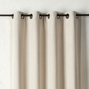 Rideau thermique et obscurcissant à envers polaire à oeillets - Ivoire
