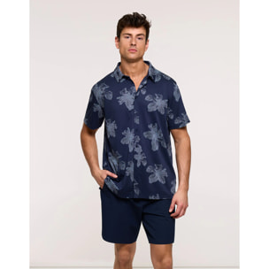 Camisa Manga Corta Azul Marino - Noxon