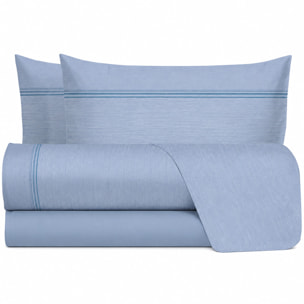 HERMET Completo Letto Matrimoniale in 100% Cotone_Volga_Avio