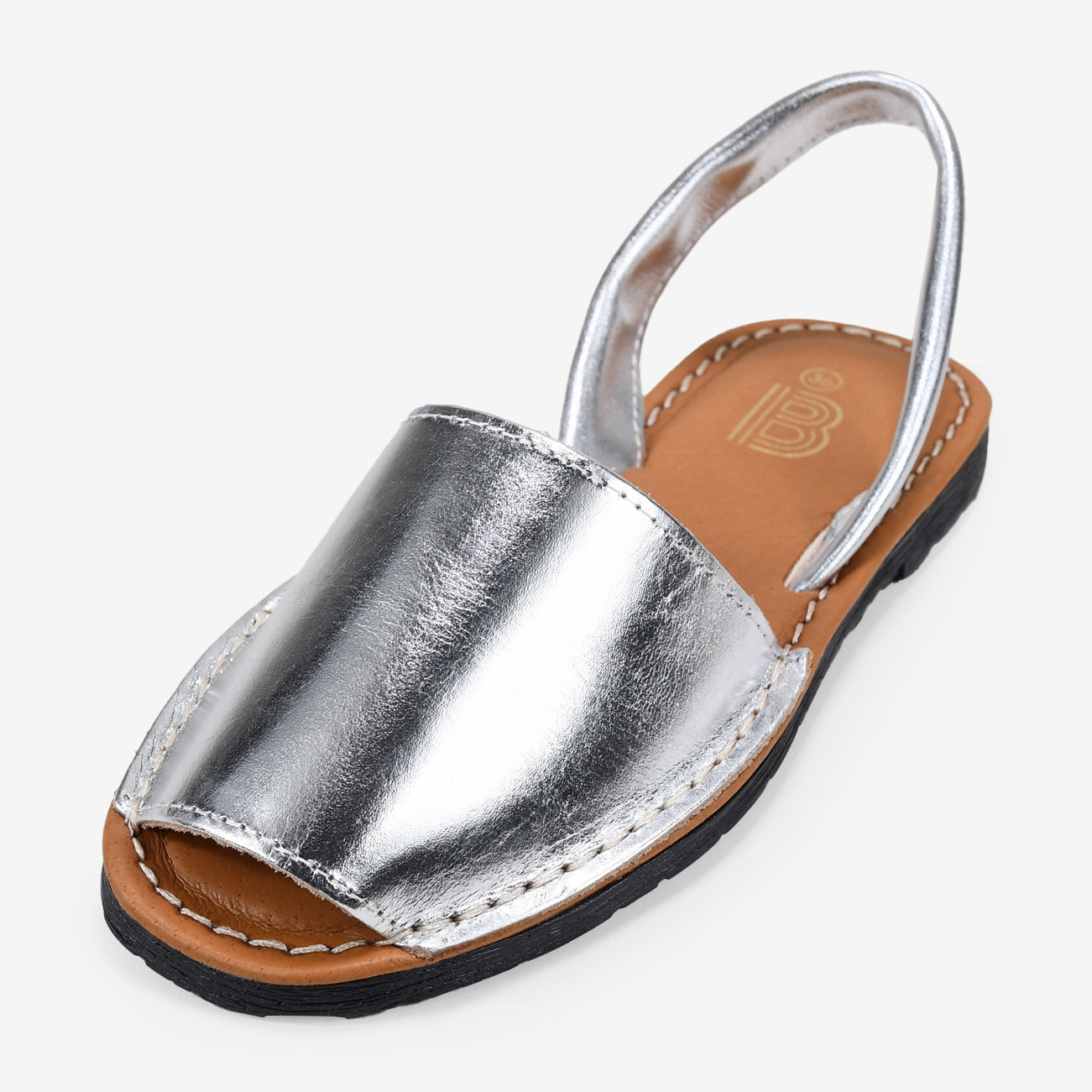 Alpargatas de piel plateadas