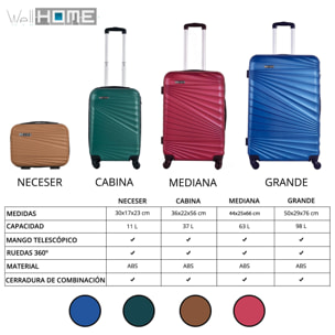 Juego de 3 maletas abs rígidas en azul future dusk