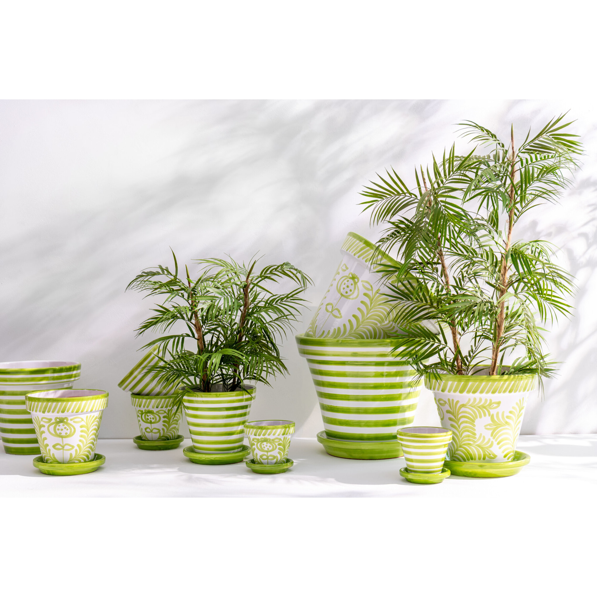 J-Line cache-pot Granada Handmade + Painted - céramique - groen - medium -  Ø 27 cm