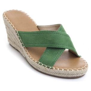 Sandalias de Cuña - Verde - Altura: 7 cm