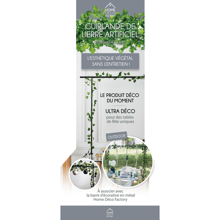 Plante Artificielle - HOME DECO FACTORY - Guirlande de Lierre - Verte - 2,3 m
