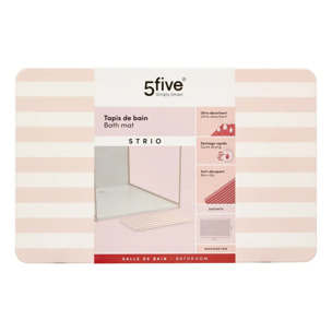 Tapis de bain Strio 39x60cm rayures rose en diatomite