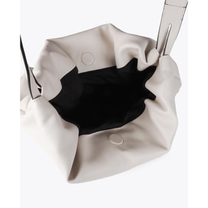 Borsa shopper effetto pelle con logo