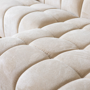 ALINE Canapé d'angle 3 places nuage en velours beige