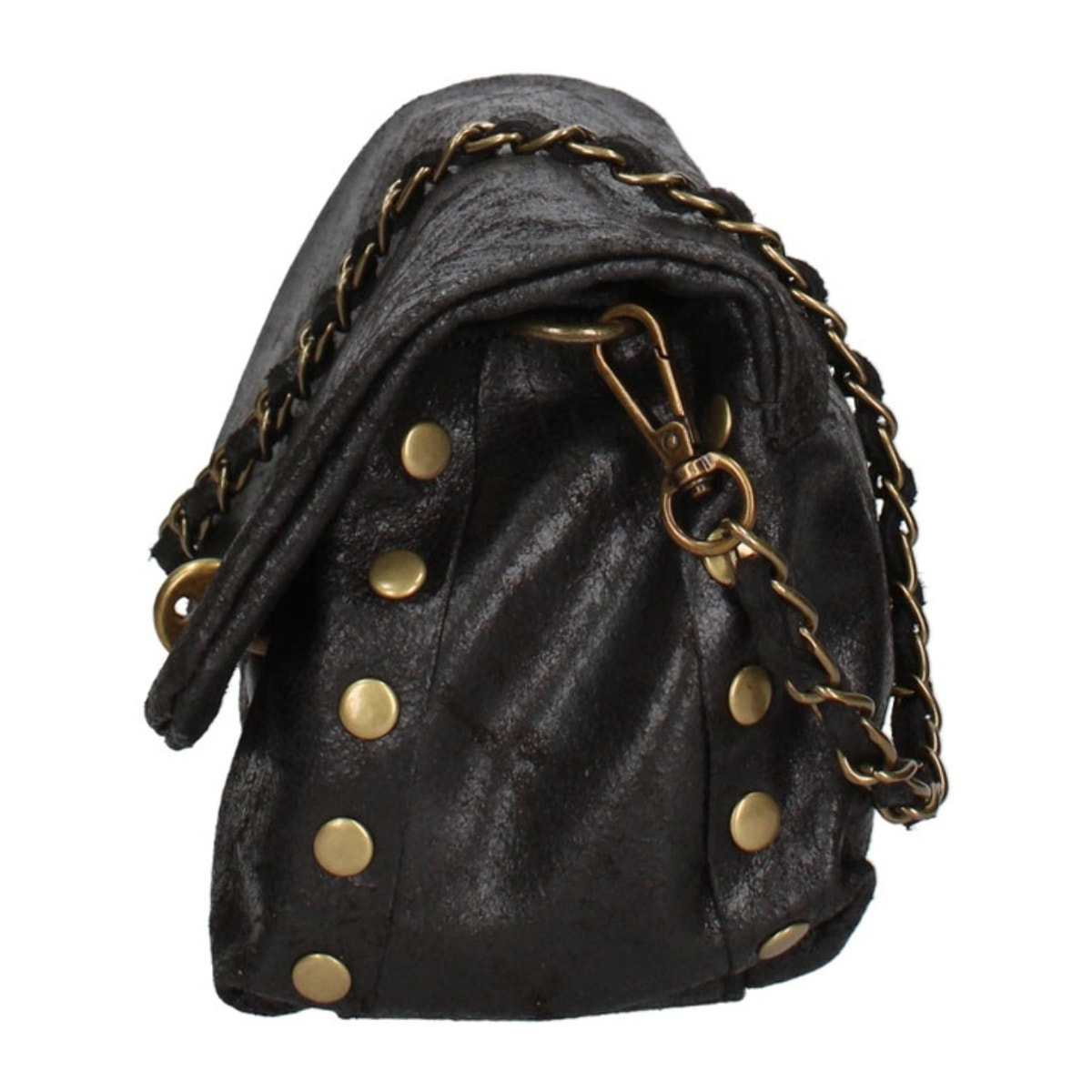 Borsa a tracolla da donna Made in Italy - Modello Floralia Lux - Pelle scamosciata - 25.0 x 15.0 x 11.0 cm