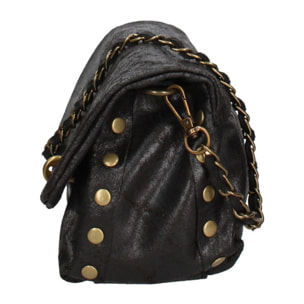 Borsa a tracolla da donna Made in Italy - Modello Floralia Lux - Pelle scamosciata - 25.0 x 15.0 x 11.0 cm