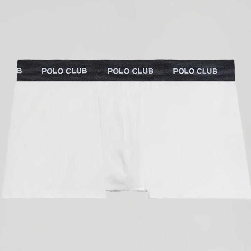 Boxer blanco y negro con logotipo Polo Club