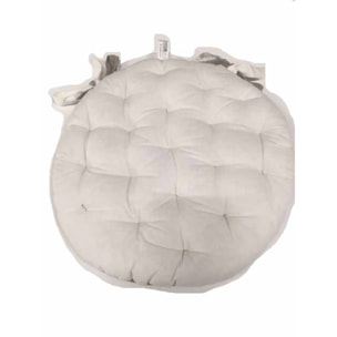 Galette de chaise ronde matelassée VALAYANS - Naturel