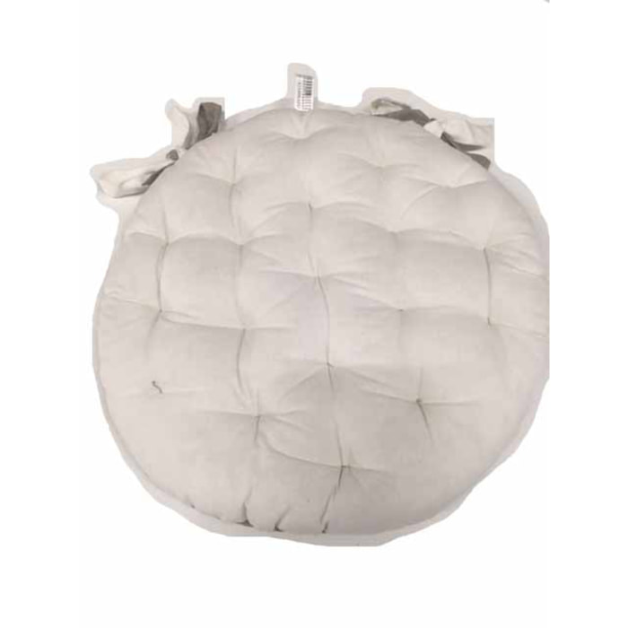 Galette de chaise ronde matelassée VALAYANS - Naturel