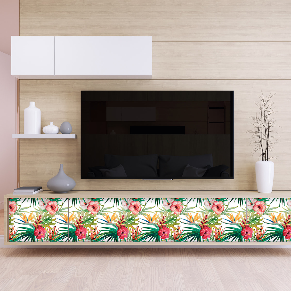 Sticker meuble tropical jantharat 40 x 60 cm