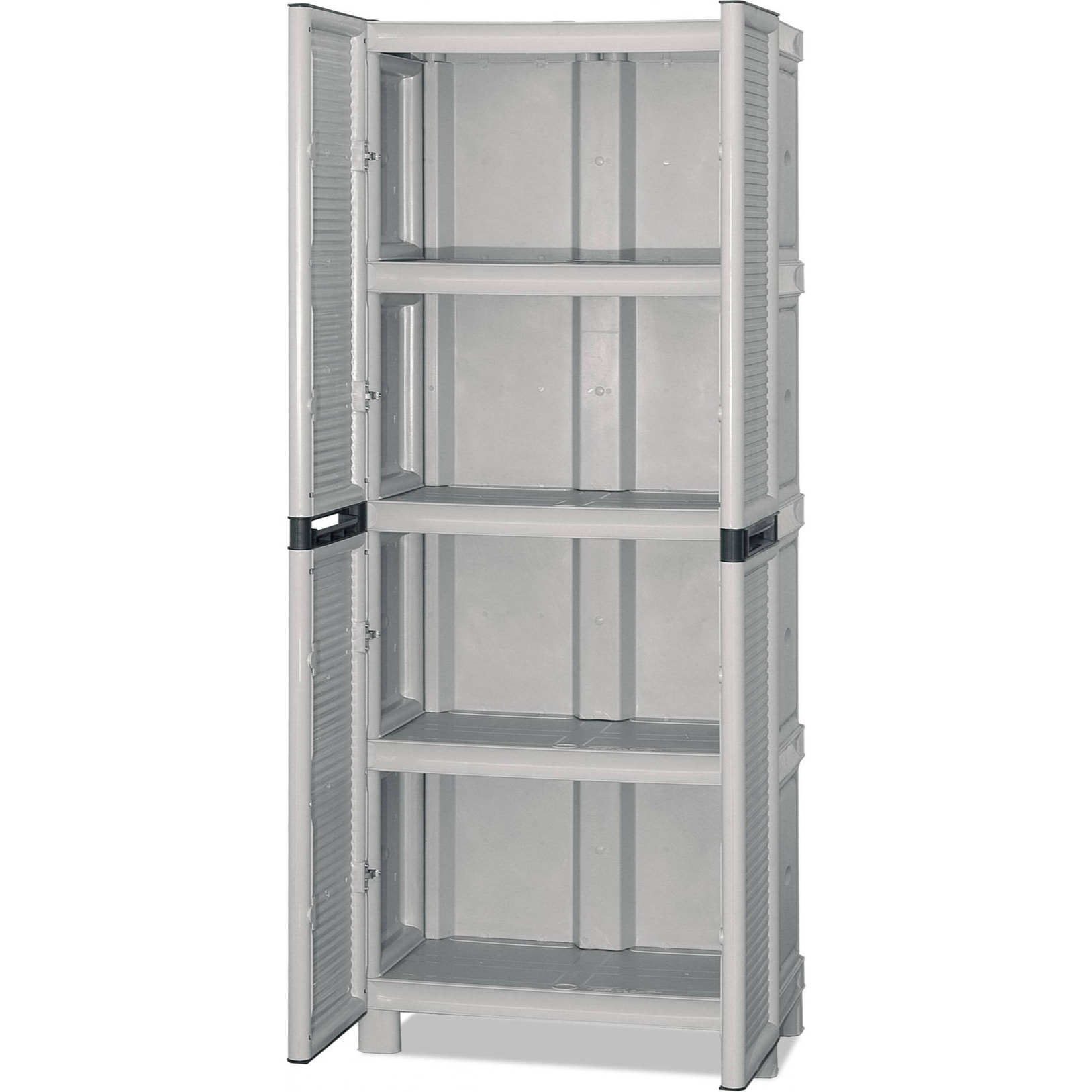 Armadio da esterno Allain, Mobile multiuso, Armadio per lavanderia, Armadietto outdoor, 100% Made in Italy, Grigio chiaro, 70x39h172 cm