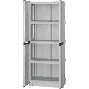 Armadio da esterno Allain, Mobile multiuso, Armadio per lavanderia, Armadietto outdoor, 100% Made in Italy, Grigio chiaro, 70x39h172 cm