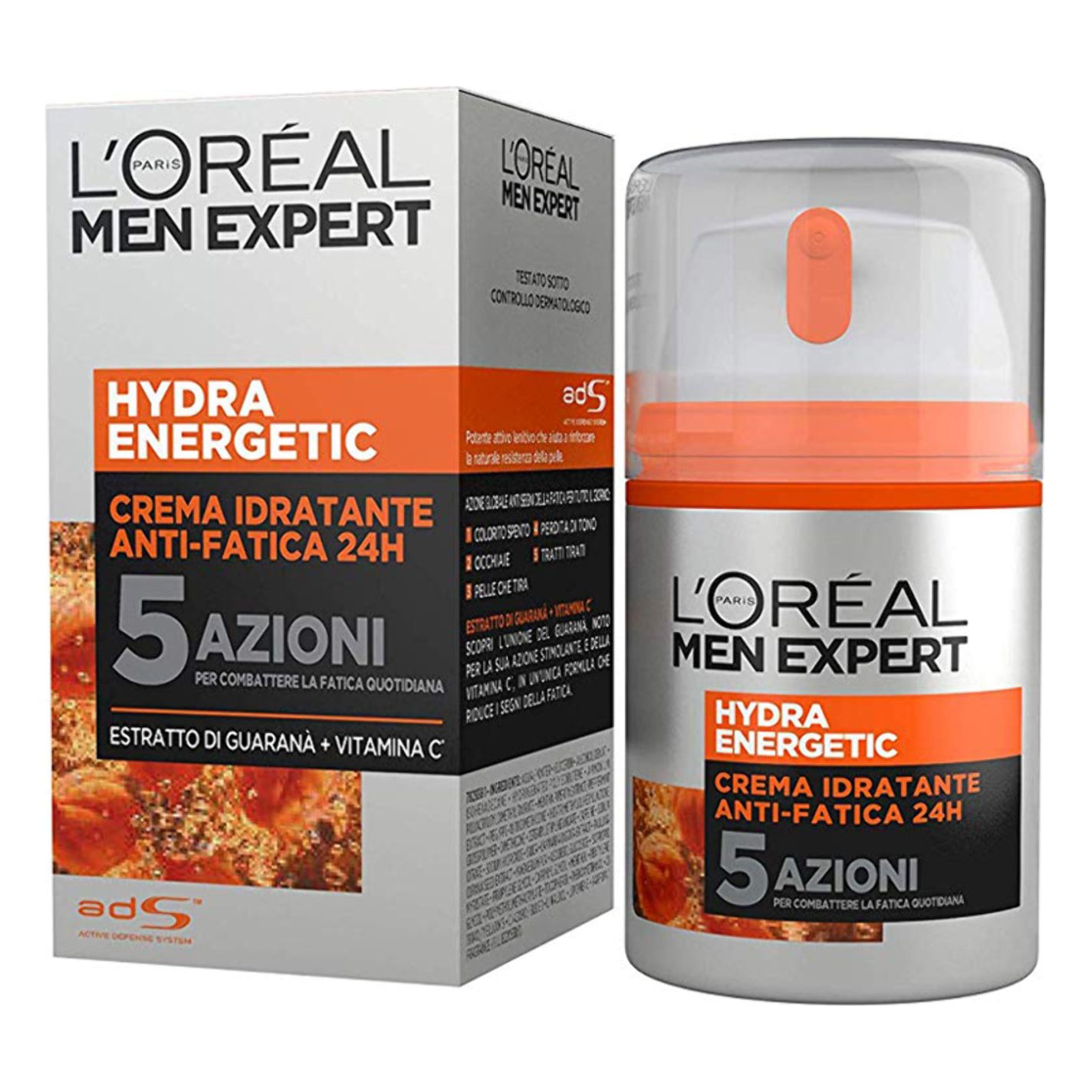 Crema Viso Anti-Fatica Idratante Men Expert Power Age 24h con Vitamina C e Proteine