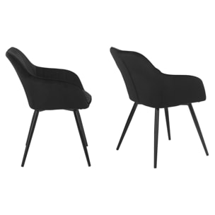 Chaise en velours BERTILLE noire