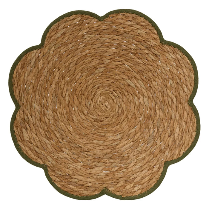 Set de table forme fleur Mona D.38cm bordeaux