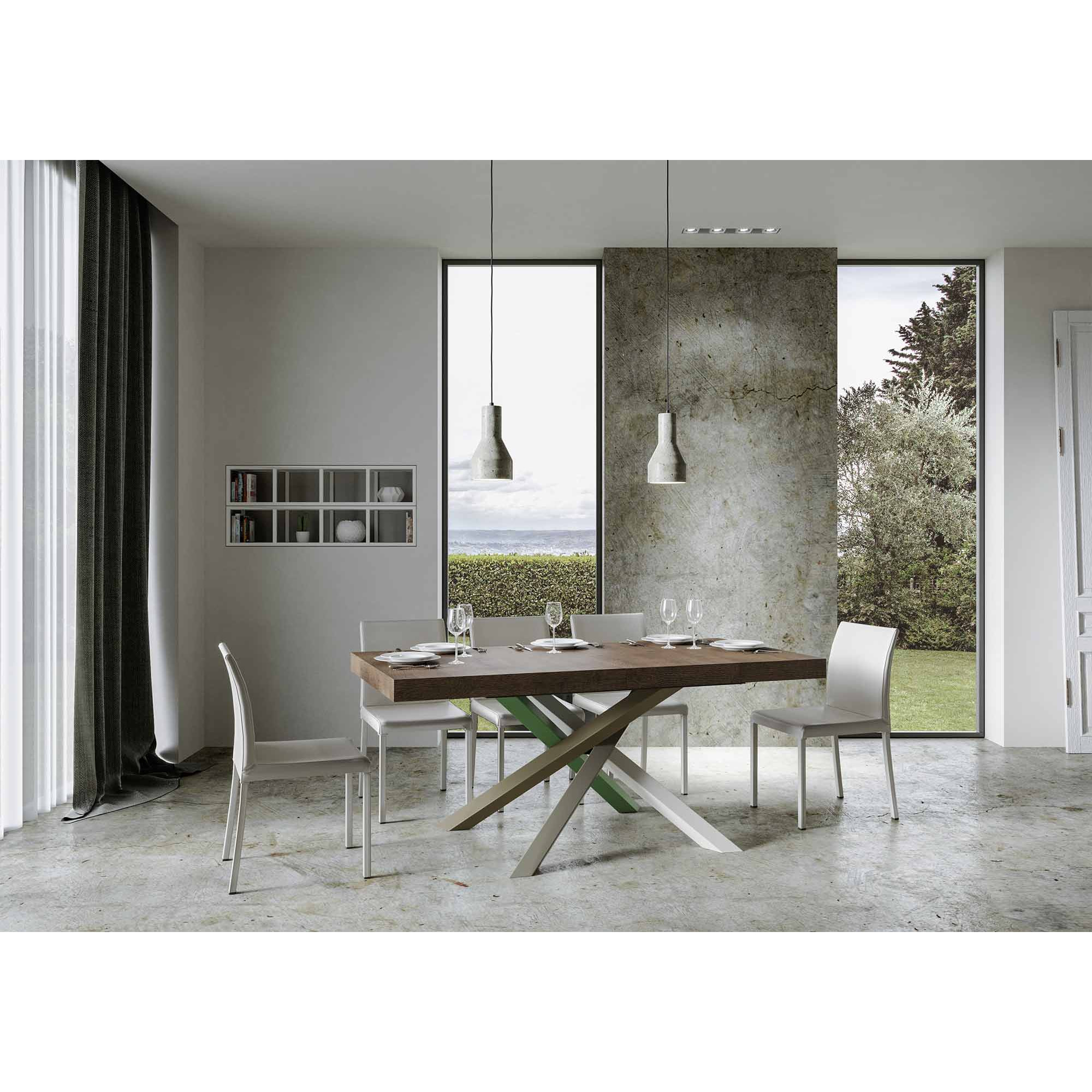 Mesa extensible 90x200/460 cm Volantis Nogal estructura multicolor 4/A