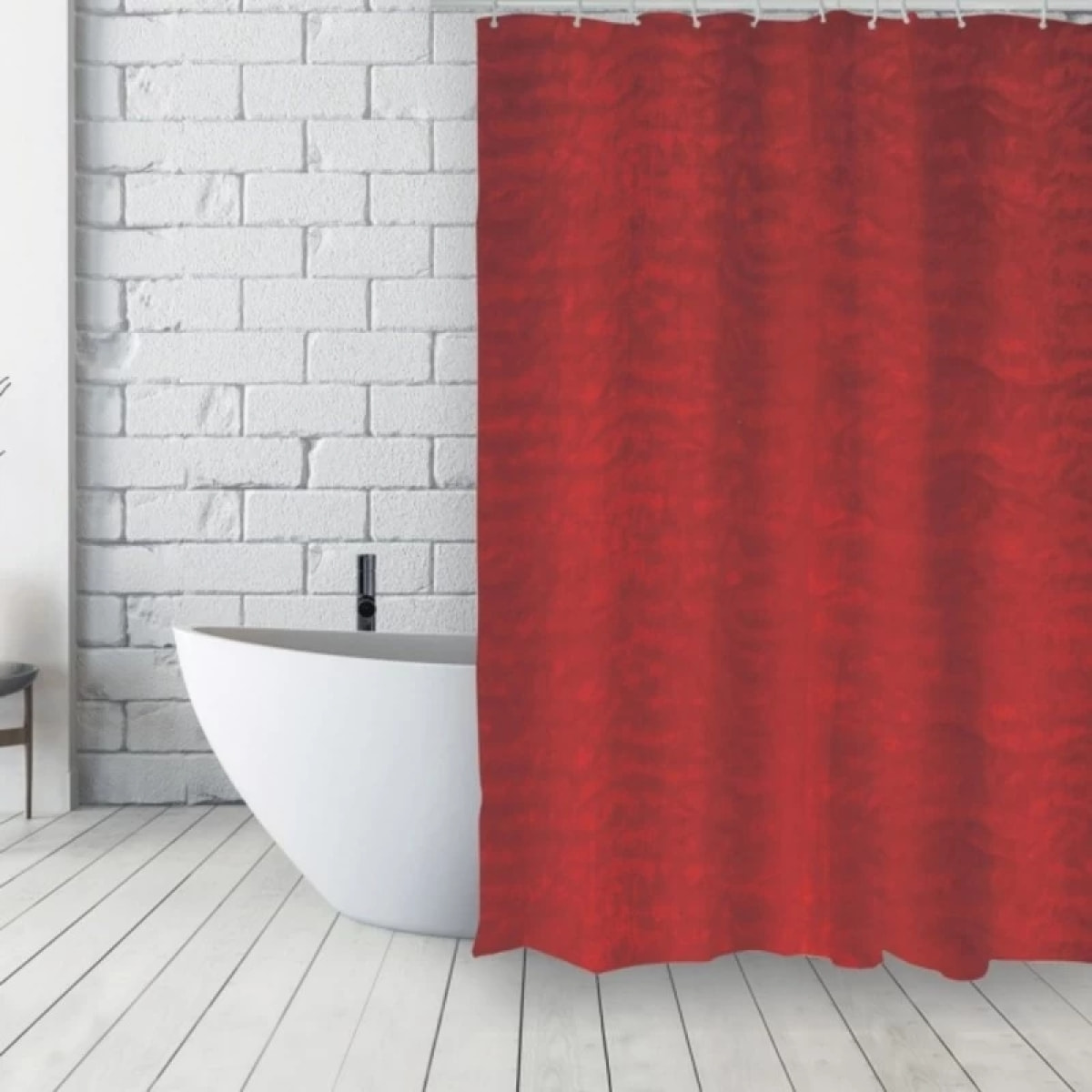 Rideau de douche Français Polyester 180x200cm MARIANNE Rouge MSV