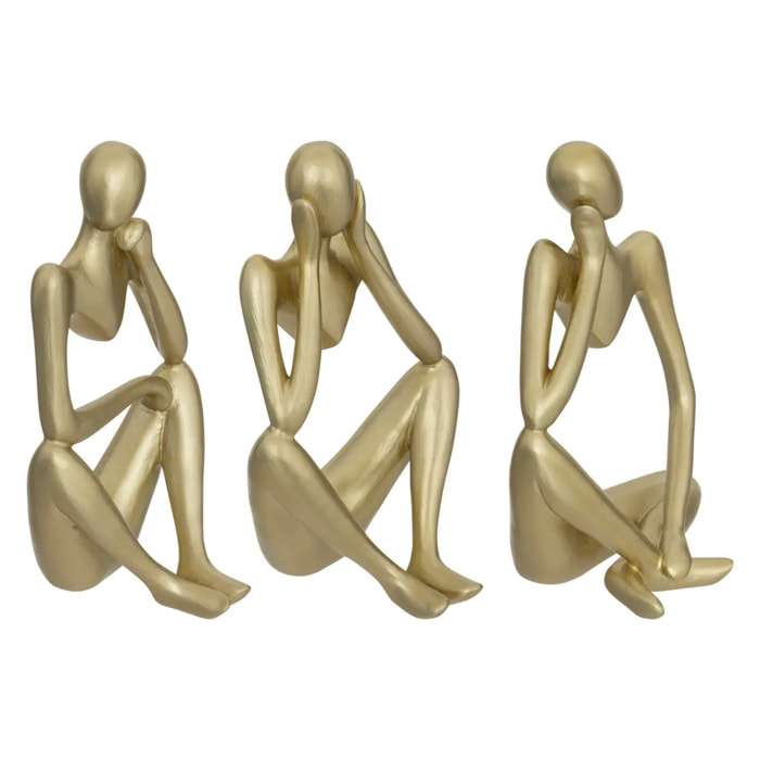 Lot de 3 statuettes femme Le collectionneur or